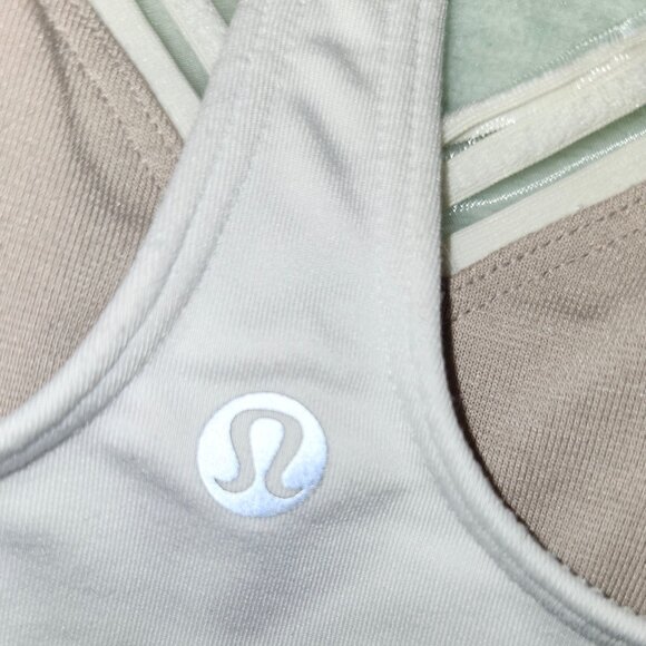 Lululemon Find Focus Sports Bra White Black Size 6 - Picture 8 of 14